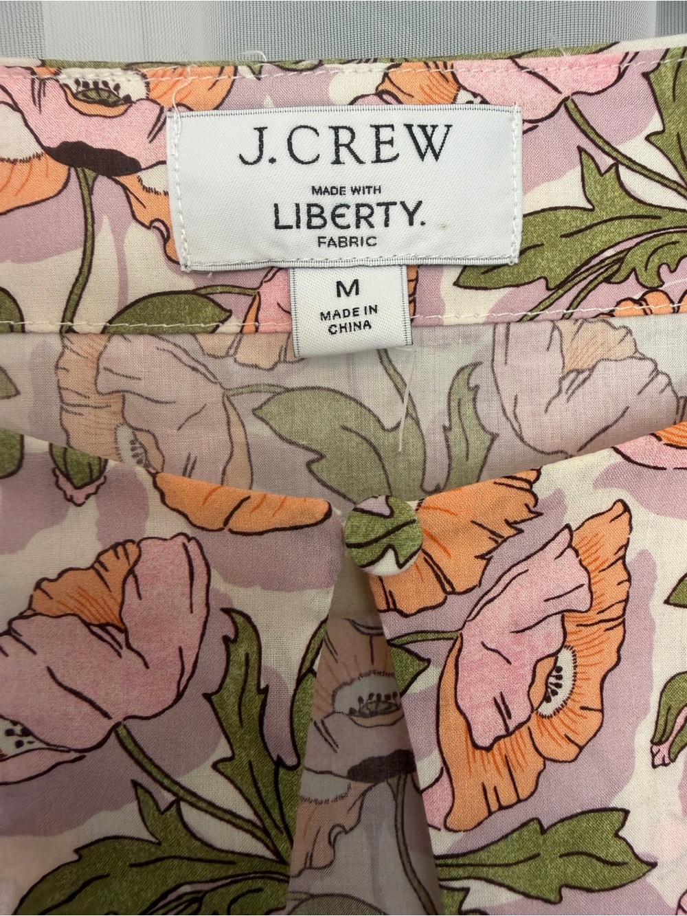 J.Crew Liberty Floral Cotton Popover Blouse Medium - Picture 5 of 11